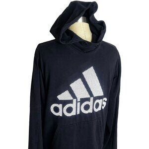 Adidas Sweatshirt Mens Size S Black White Logo Hoodie